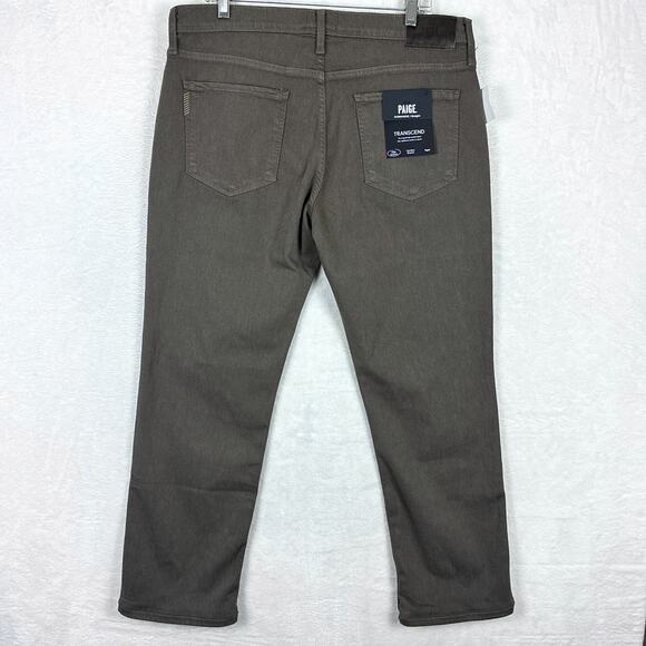 Paige Normandie Jeans Pants Mens 34 (36x30) Brown Stretch Straight Leg Preppy - Picture 3 of 11